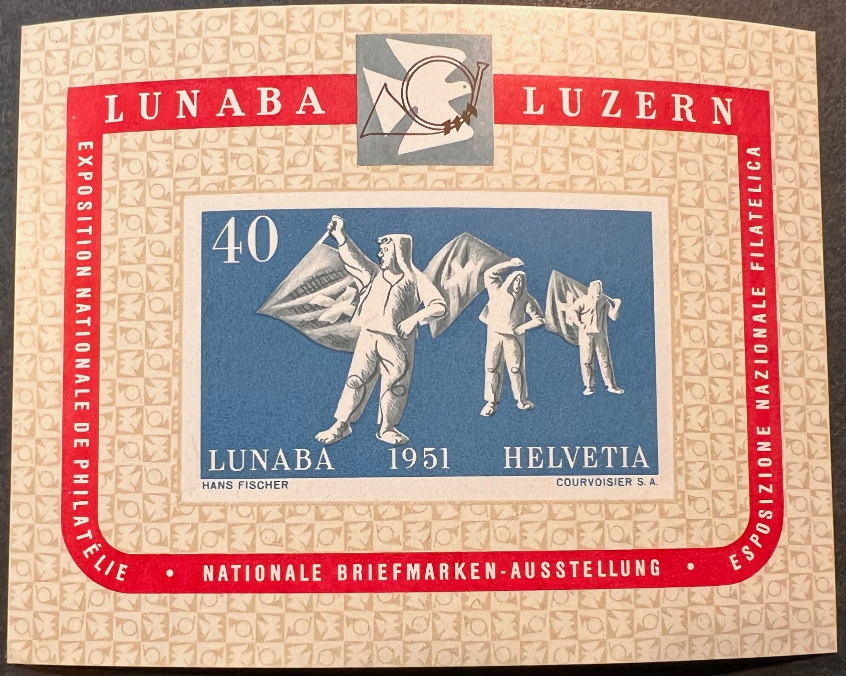Tutti i francobolli: 1951 Lunaba Block ** SBK 250.- – Usato da St. Gallen venduto da Cheirodon