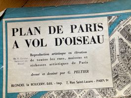 Plan de Paris 1953 Stadtplan Zweiteilig