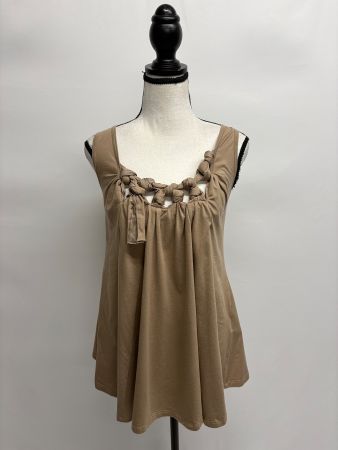 High Use Top in Beige Grösse S Lyocell Baumwolle Verzierung