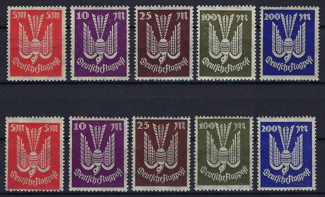 Alle Briefmarken: Deutsches Reich 1923 gute  Flugpost-Werte postfrisch – Gebraucht aus Hitzkirch von walti1959