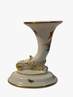 Meissen Hand-Painted Floral Cornucopia Vase