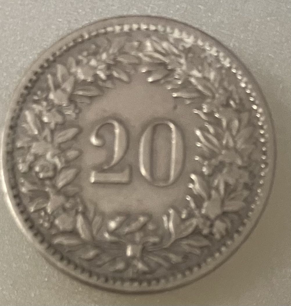 Alle Münzen: 20 Rappen 1884 – Gebraucht aus Grüt / Gossau ZH von belair57
