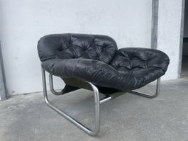 Johan Bertil Häggström Leder Sessel Bauhaus Chrom