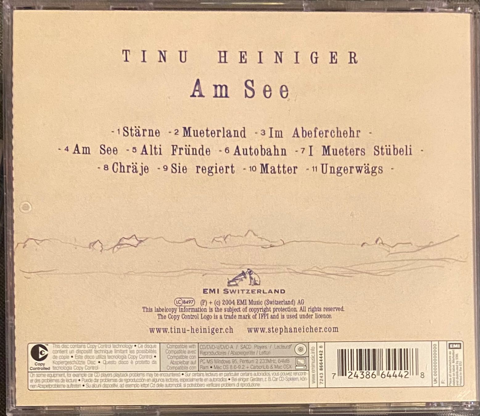 CDs: Tinu Heiniger – Am See CD • Stephan Eicher – Gebraucht aus Luzern von Lycka 1