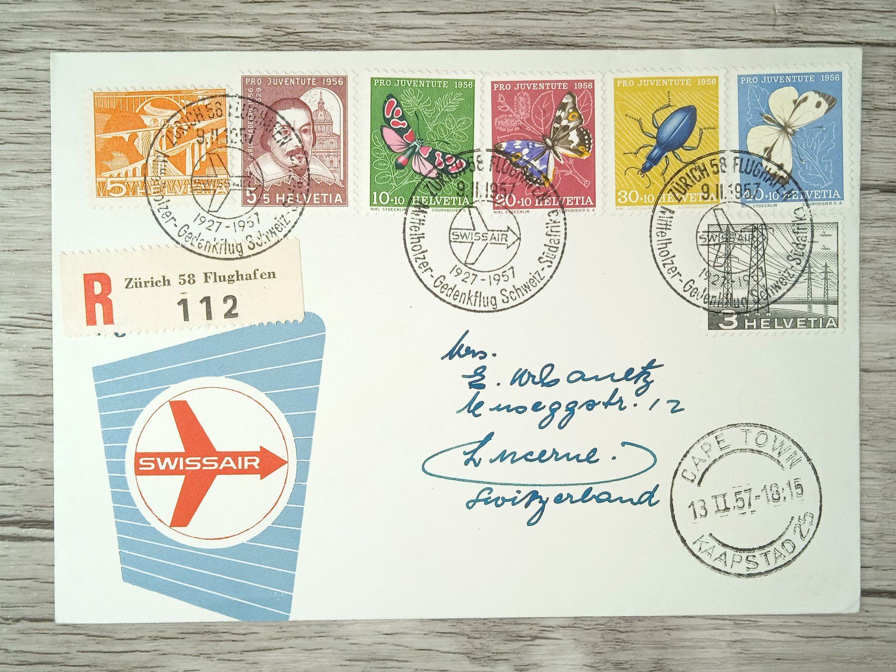 Tutti i francobolli: TR09 Enveloppe + Timbre Suisse 1957 – Usato da Cousset venduto da Patrick_Collections