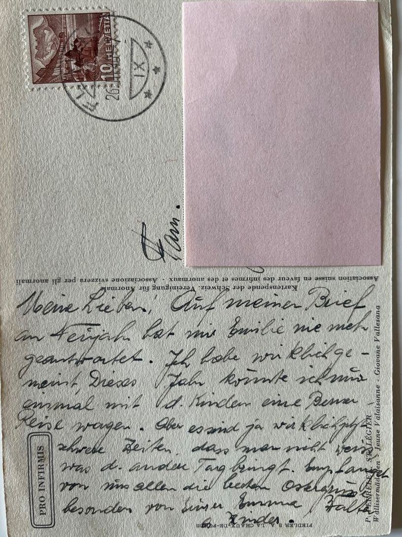 Cartoline postali: Alte Ansichtskarte. Walliser Trachtenmädchen verm. 1940. – Usato da Uster venduto da Arrayo 1