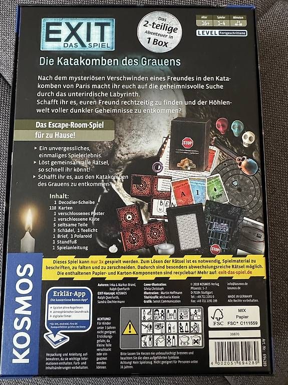 Giochi: EXIT -Die Katakomben des Grauens – Nuovo e nell'imballaggio originale da Richterswil venduto da sarabi33 2