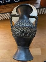Grosse Vase Deko Objekt braun schwarz massives Material
