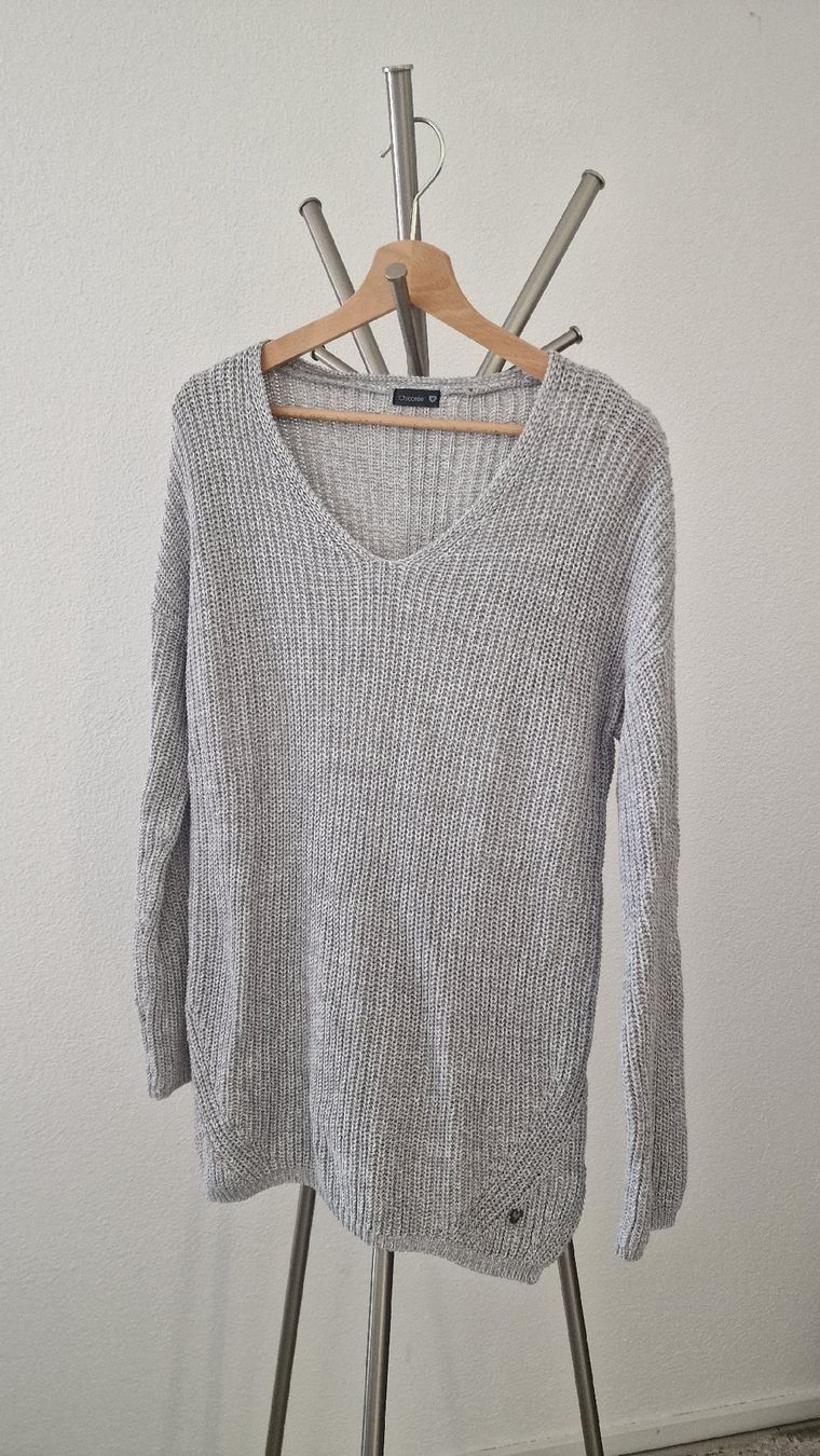 Pulls & Sweat-shirts: Chicorée Grobstrick-Pullover / Longpullover Gr. M Hellgrau – Neuf (Voir description) à Zofingen par stm_dl82