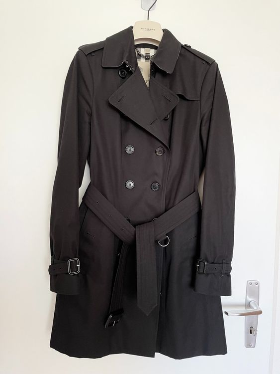 Trench Noir MiM Taille 38 (M) - Neuf Sans étiquettes, Coton, Coupe Classique Femme