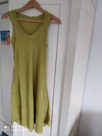 Kleid Baumwolle  Baumwollkleid olive grün S / XS