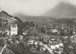 Sarnen OW 44 Kirchhofen Umgebung Perrochet  Flug Aufn_ 1960