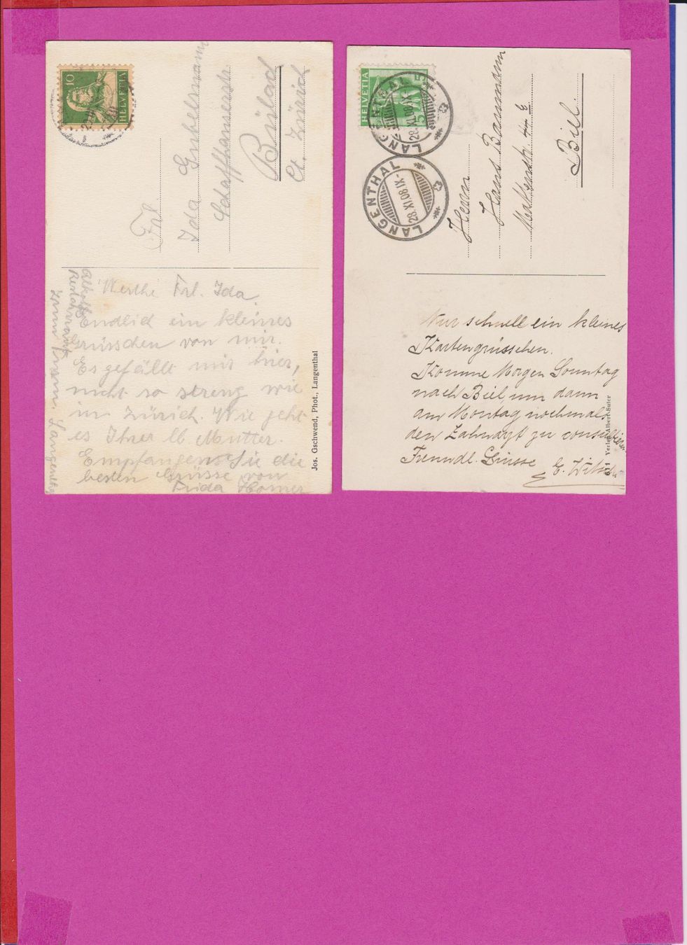 Cartoline postali: Langenthal BE  :   Lot von 7 alten Ansichtskarten – Usato da Vitznau venduto da Ropaku 5