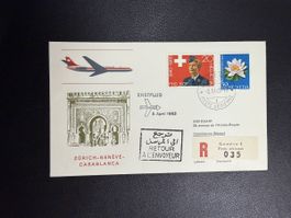 Swissair Erstflugbrief Genf - Casablanca 1965
