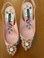 Dolce & Gabbana Slingpumps Rosa Floralprint Brosche GR 37