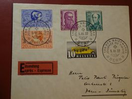 5.XII.37., TAG DER BRIEFMARKE NACH BERN BÜMPLIZ