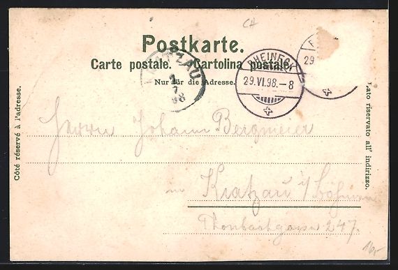 Cartoline postali: Litho Walzenhausen, Teilansicht mit Rhei – Usato da Berlin venduto da bartko-reher 1