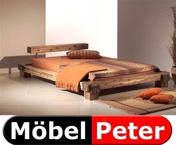 Betten: BalkenBett CALI CHAM aus Akazie 180x200 – Neu und originalverpackt aus Kölliken von moebel-peter