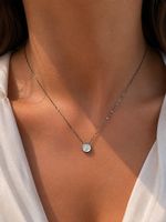 Handgefertigte Kette Edelstahl Perlmutt wasserfest