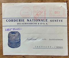 Lettre Corderie Nationale Delacroixriche Carouge , 1941