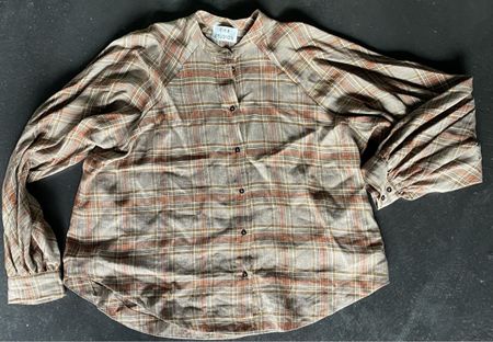 Rika Studios Bluse, Gr. M, Braun kariert, Herbst Style