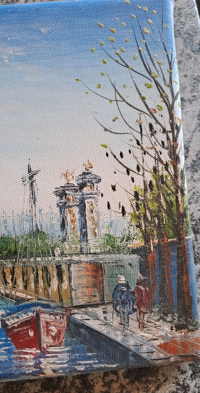 Gemälde: Gemälde Eiffelturm Paris auf Leinwand  – Gebraucht aus Gampel von hil_q526 2