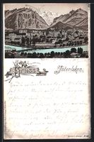Litho Interlaken, Ortsansicht gegen die 