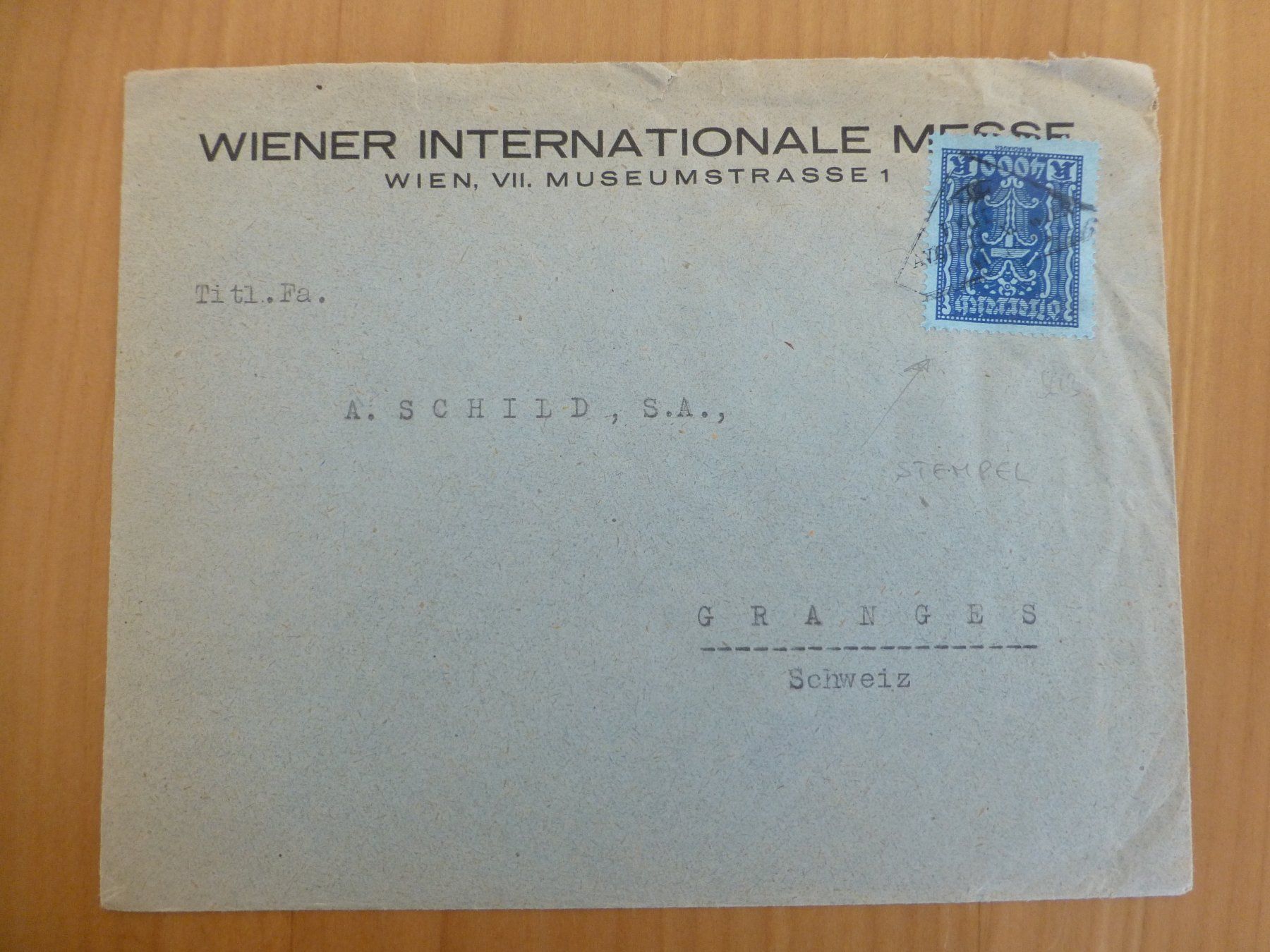 Tutti i francobolli: Grenchen/ Wien, Wiener Internationale Messe – Usato da Bettlach venduto da 1saurer