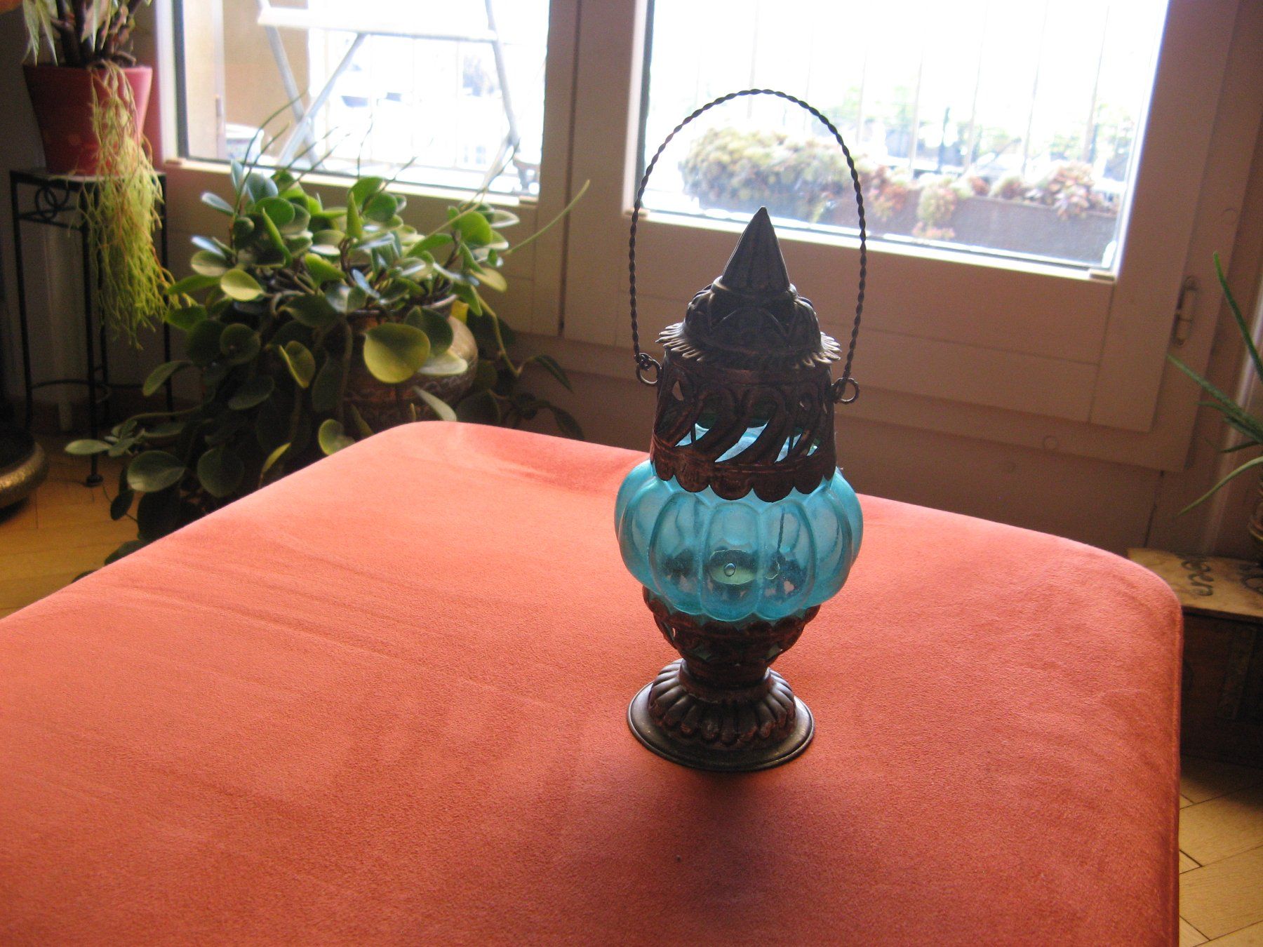 Lampade: indische Tischlampe hellblau – Nuovo (secondo la descrizione) da Zürich venduto da apil