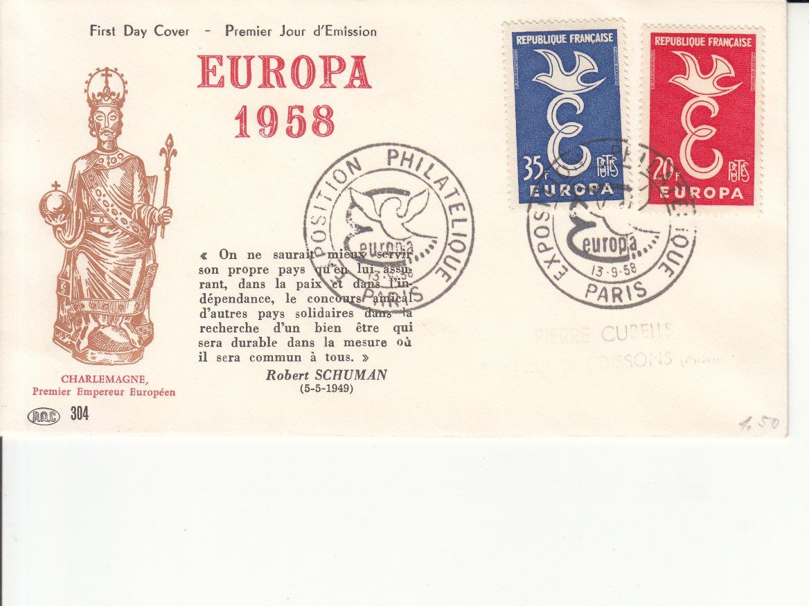 Tutti i francobolli: Europa-Marke 1958, 6 FDC – Usato da Bürglen TG venduto da StampGraf 2