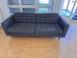 IKEA 3er-Sofa dunkelgrau