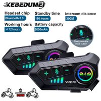 Kopfhörer Bluetooth-Intercom-Motorrad-Headset drahtlose x2
