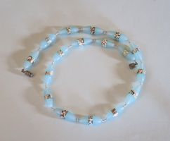 Glas - Perlenkette hellblau