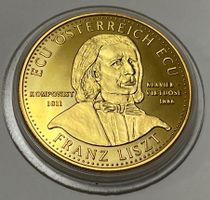 1 ECU - Franz Liszt - Österreich - Vergoldet - 1995