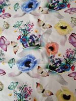❣️BAUMWOLL-JERSEY,  74X95 CM, SCHMETTERLINGE + SCULL MOTIV