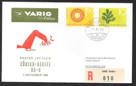 Erstflug RF 66.23 Zürich - Recife ab Liechtenstein 1.11.1966