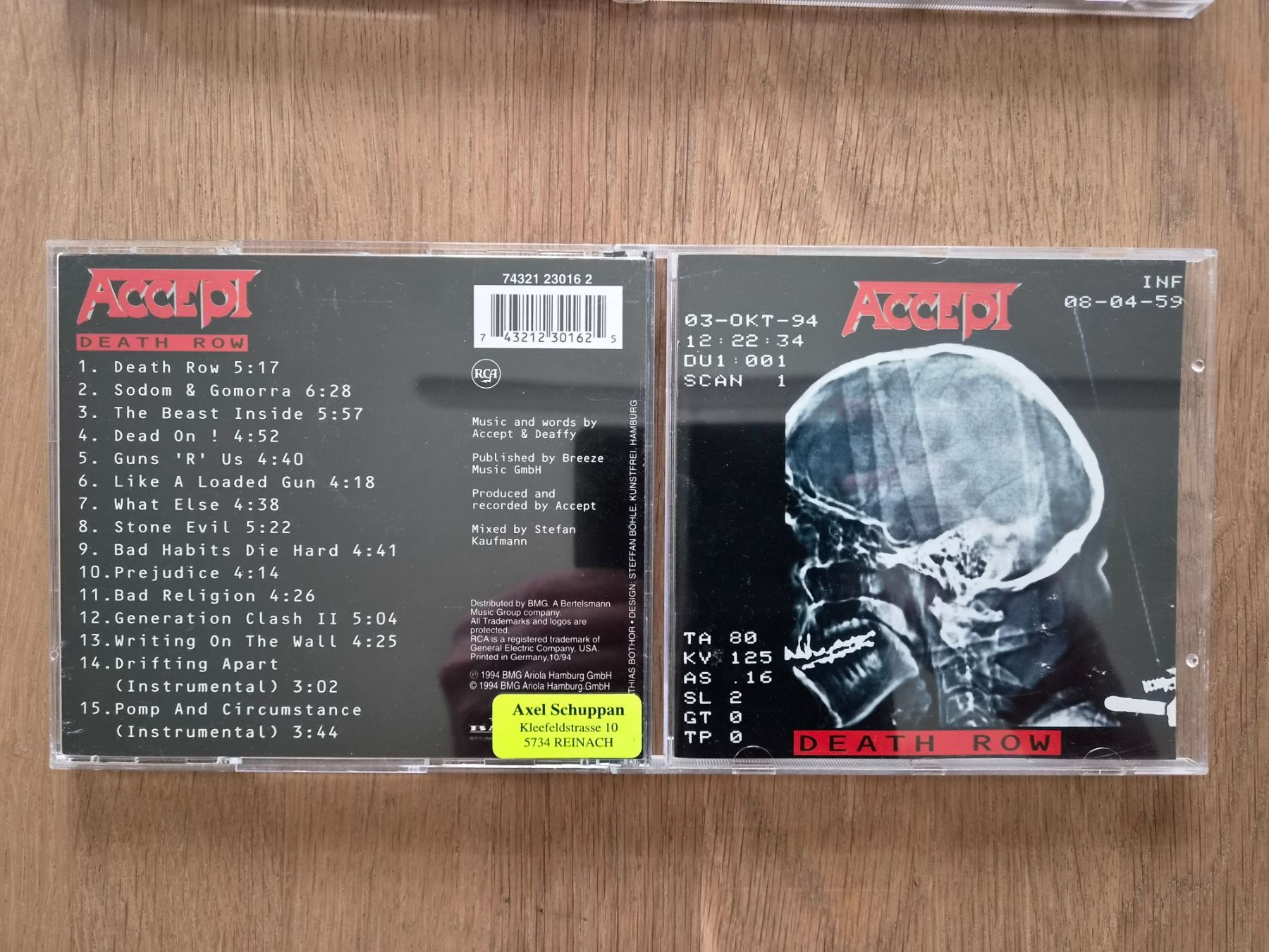 CDs: CD Accept - Death Row, 1994 – Gebraucht aus Nebikon von Harley-Davidson01