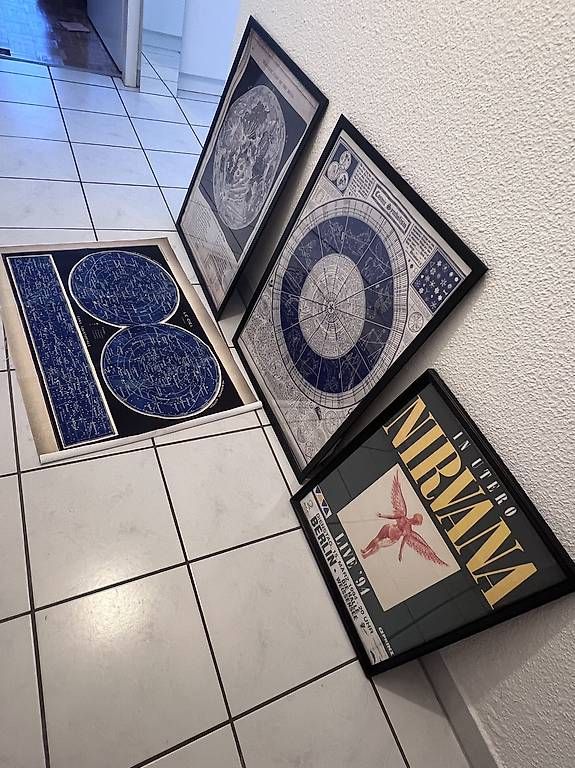 Schallplatten:  4 toiles tissu nirvana astronomie astrologie sans cadre – Gebraucht aus Renens VD von aur_5x2s 4