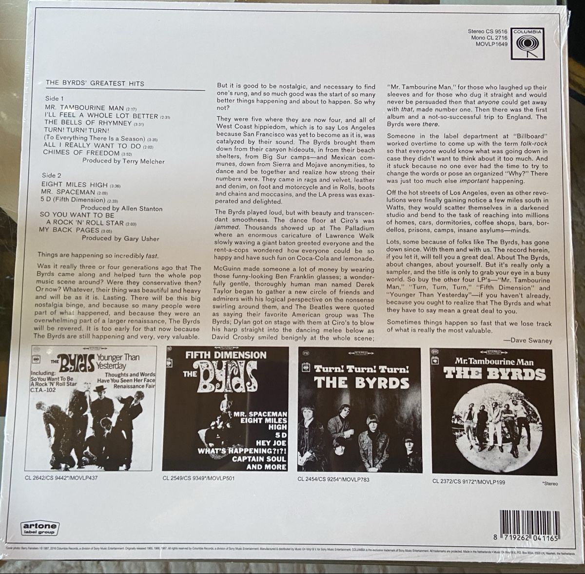 Dischi in vinile: The Byrds Greatest Hits LP Stereo neu – Nuovo e nell'imballaggio originale da Sirnach venduto da SpeedyGT 1