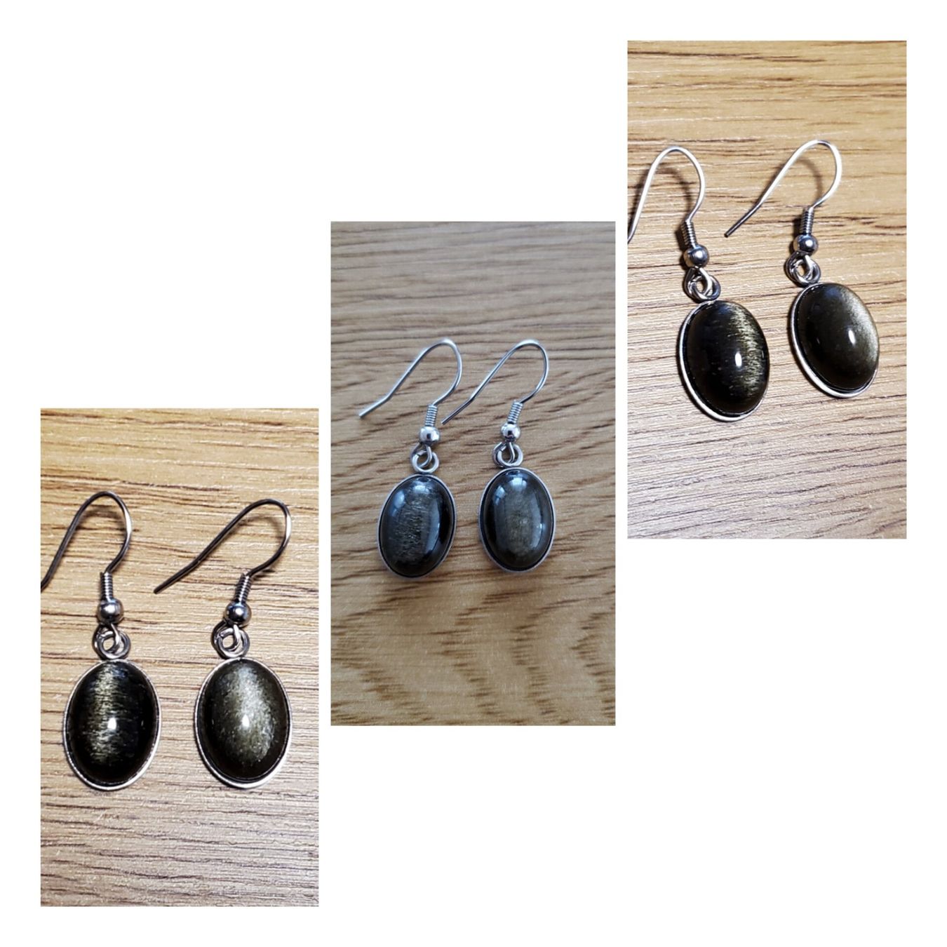 Ohrringe & -stecker: Obsidian Edelstein Ohrringe goldschimmer – Neu und originalverpackt aus  von