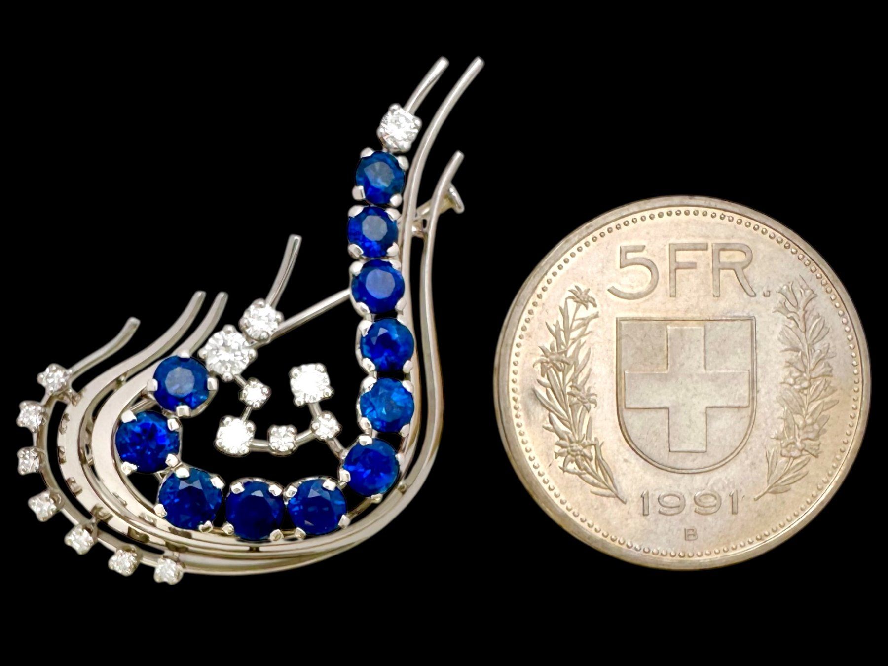 Spille & Fermagli: René Wehrli, Buchs AG, Saphir - Diamanten - Brosche – Usato da Zuzwil SG venduto da artimmo 3