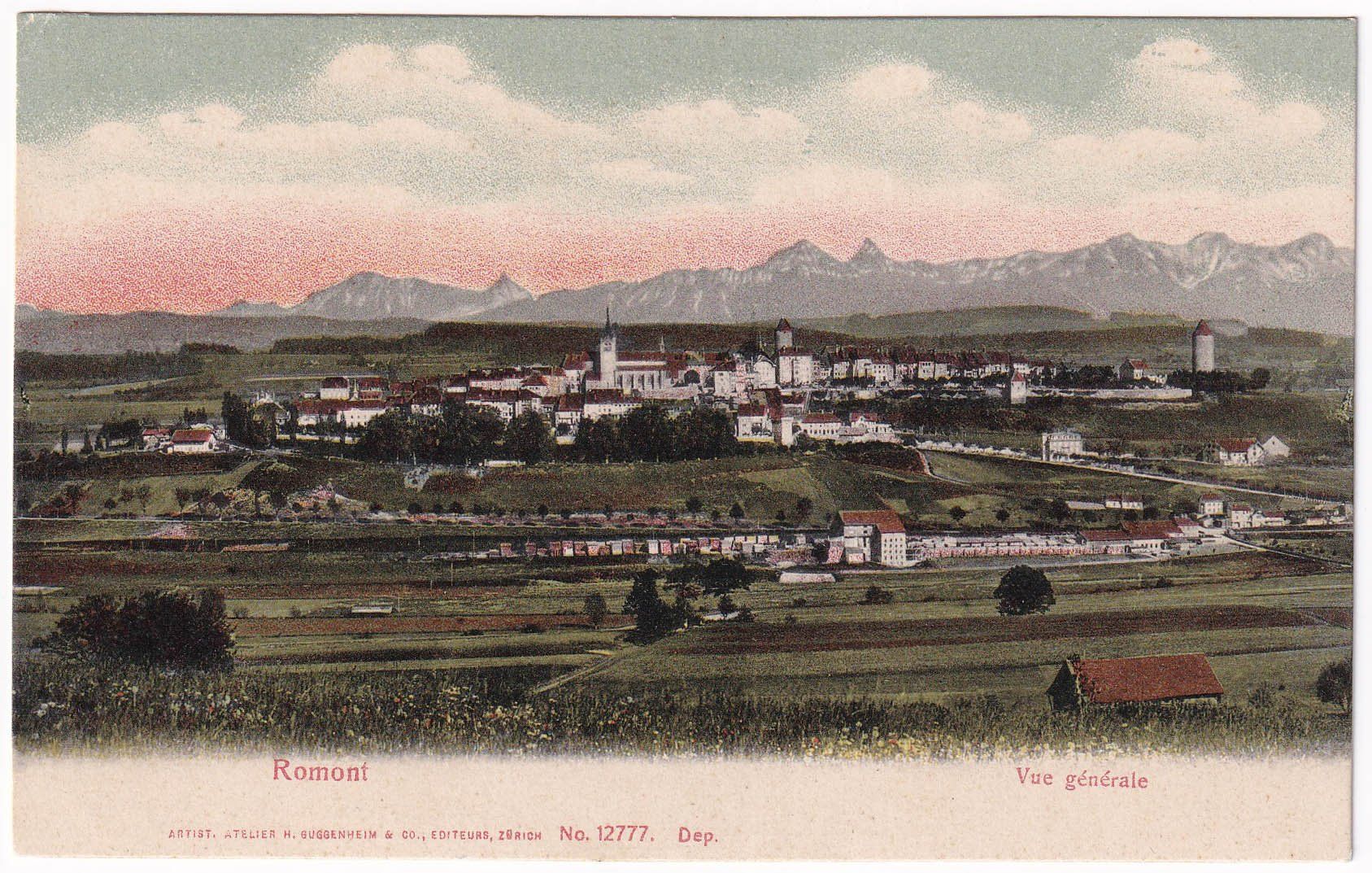 Ansichtskarten: Romont. Vue générale – Gebraucht aus Cormoret von Pascalll2001