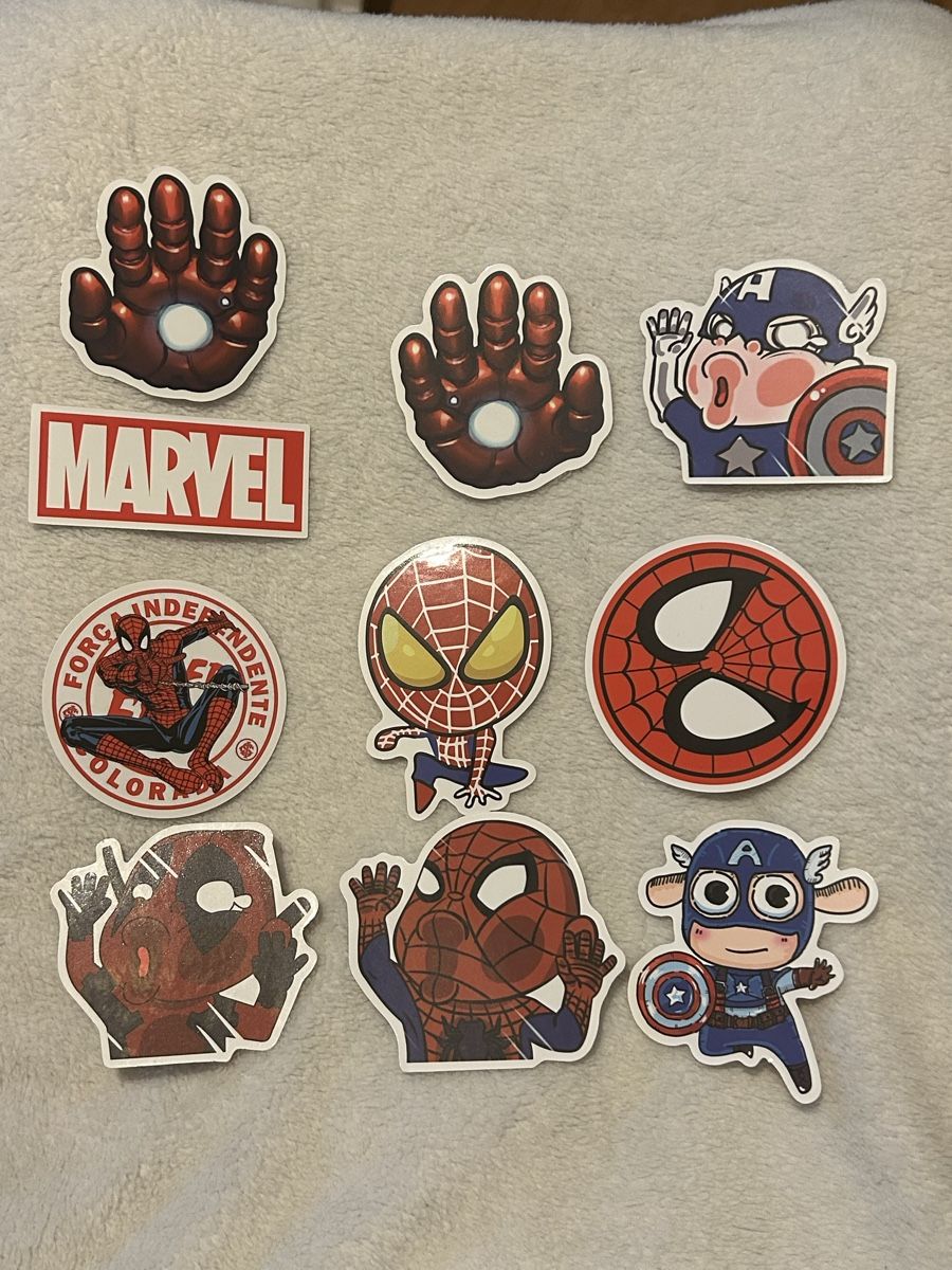 Sticker: Sticker Pack Marvel, Captain America, Spiderman, Deadpool – Nuovo (secondo la descrizione) da Uster venduto da xBeccax