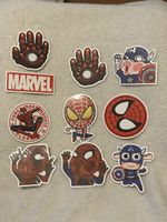 Sticker Pack Marvel, Captain America, Spiderman, Deadpool