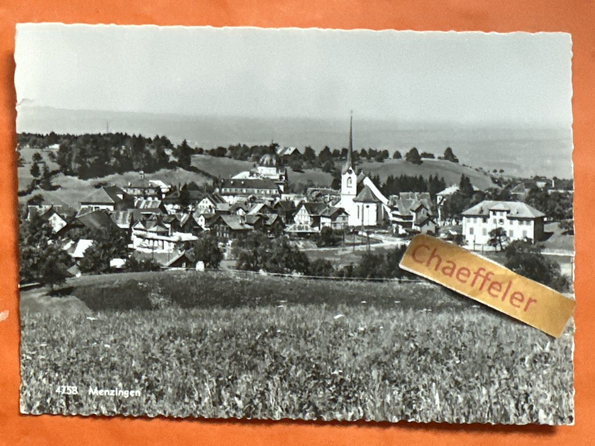 Cartoline postali: 4758 Menzingen – Usato da Zürich venduto da Chaeffeler