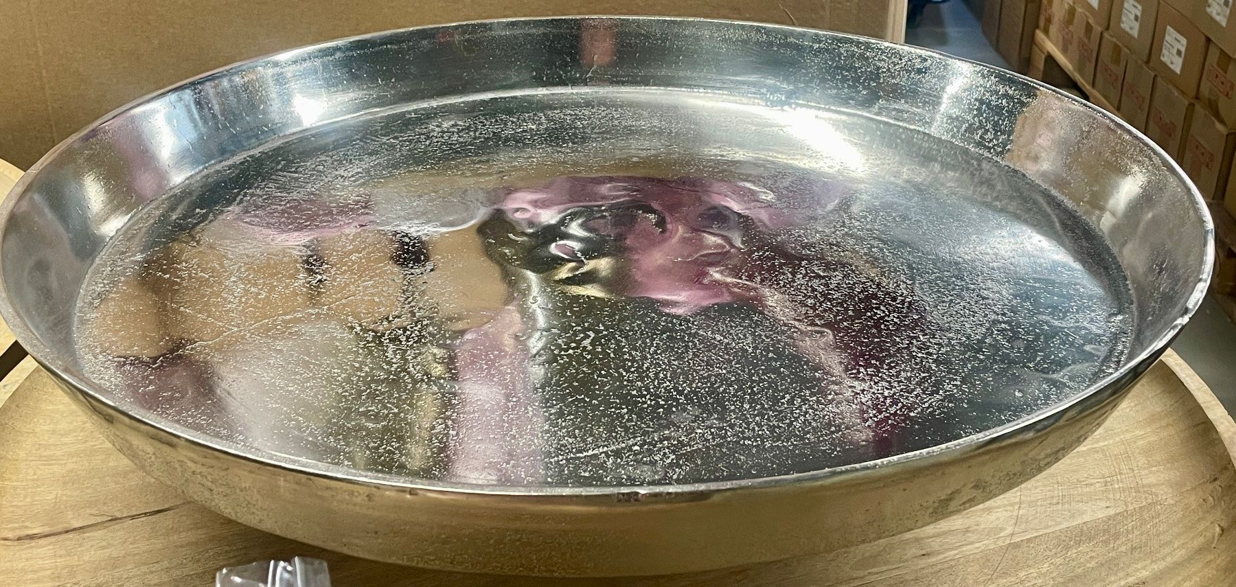 Tutte le decorazioni: Grosse Aluschale, Platte, Dekoschale Neu – Nuovo e nell'imballaggio originale da Volketswil venduto da rubin74 1