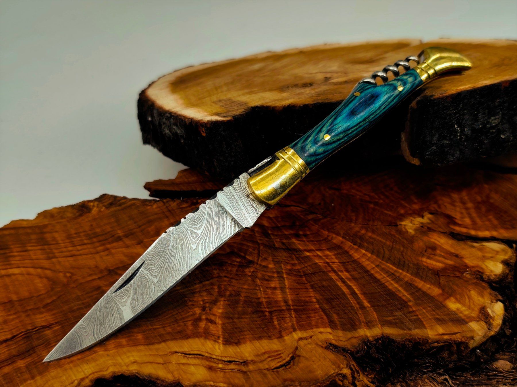 Accessori: Laguiole Damast Messer Klappmesser echtes Damastmesser – Nuovo e nell'imballaggio originale da Arlesheim venduto da Premius_1