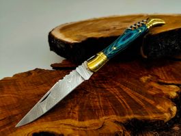 Laguiole Damast Messer Klappmesser echtes Damastmesser