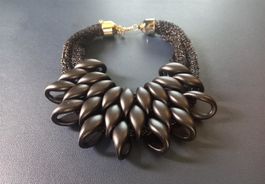2x Black Ethnische Vintage Halskette Collier breloques noir