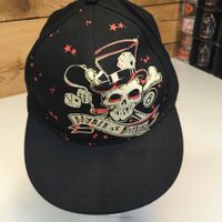 Kappe schwarz Totenkopf Motiv Grösse verstellbar